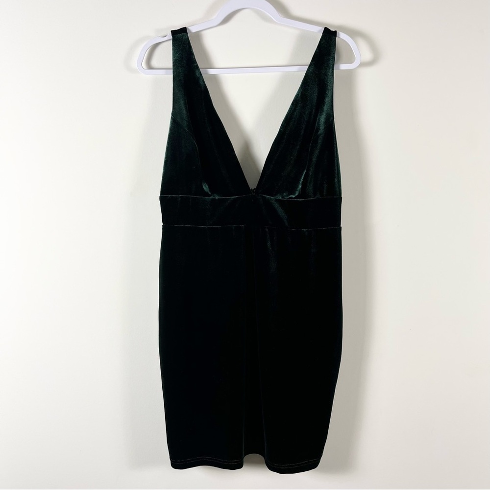 Lulus Forest Green Velvet Bodycon Dress Three Cheers Siz XL Vamp Gothic Romantic